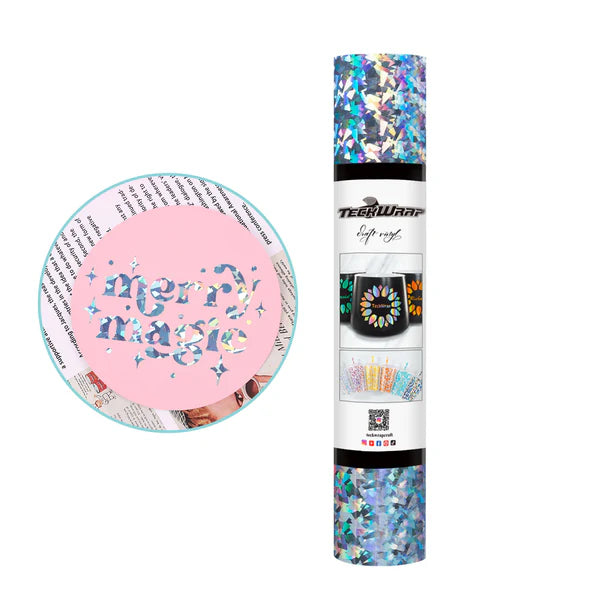 Holographic Glass Flower Permanent Adhesive Vinyl