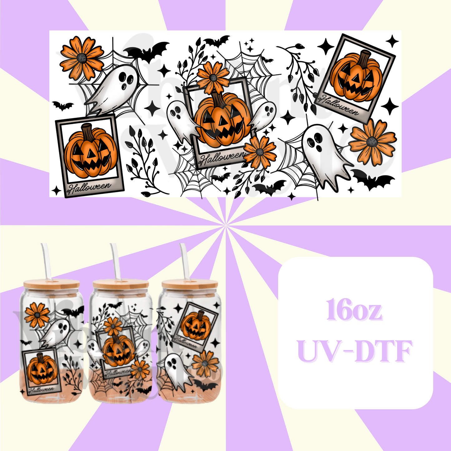 Halloween Card 16oz UV DTF Wrap