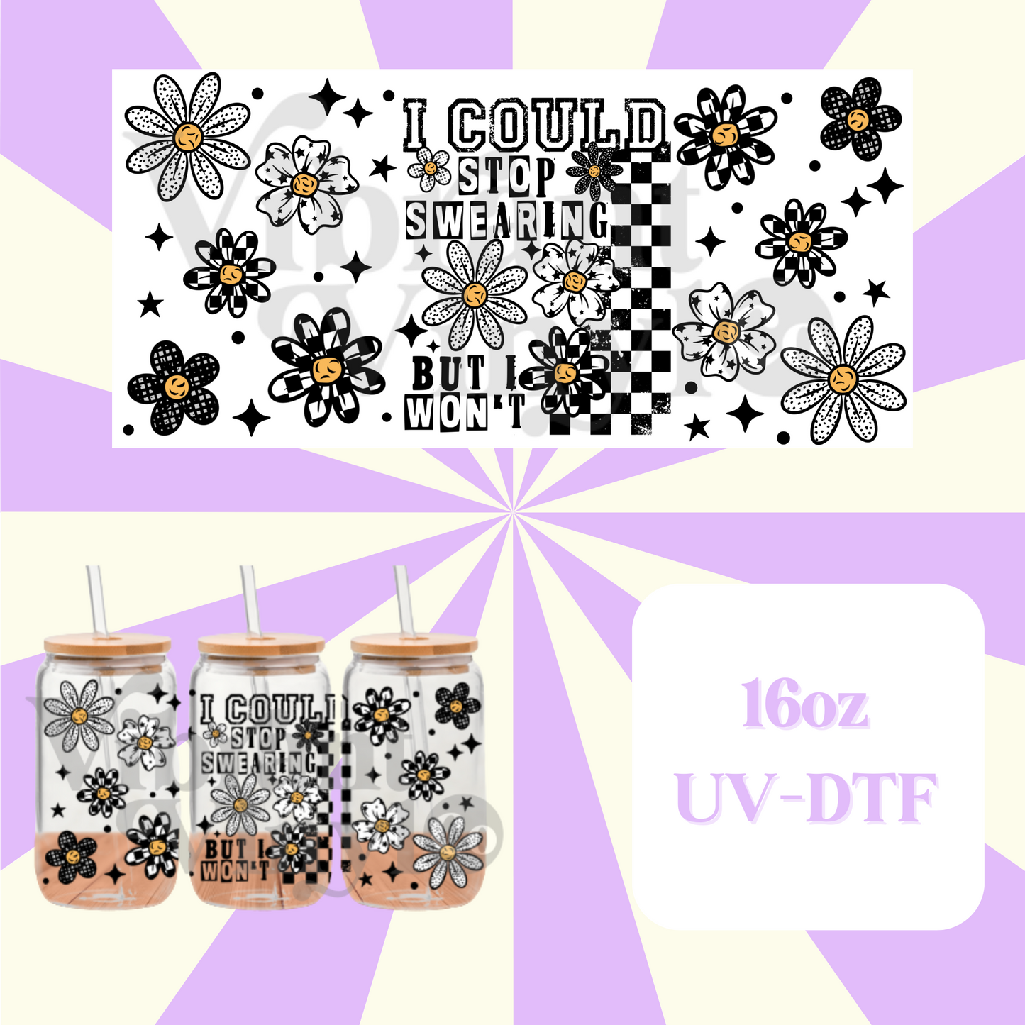 Stop Swearing 16oz UV DTF Wrap
