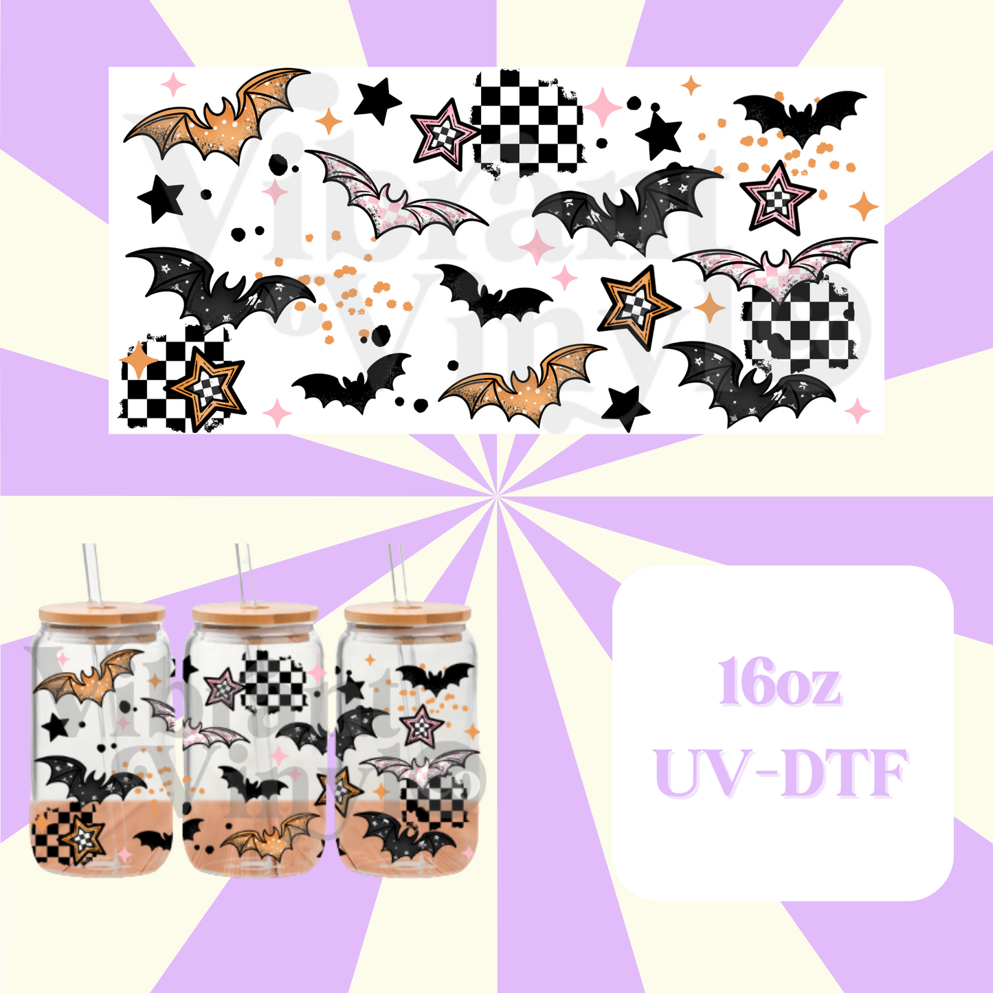 Grunge Bats 16oz UV DTF Wrap