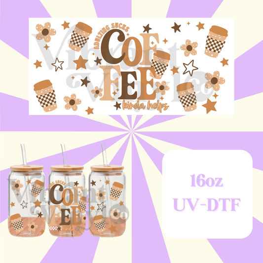 Coffee Helps Kinda 16oz UV DTF Wrap