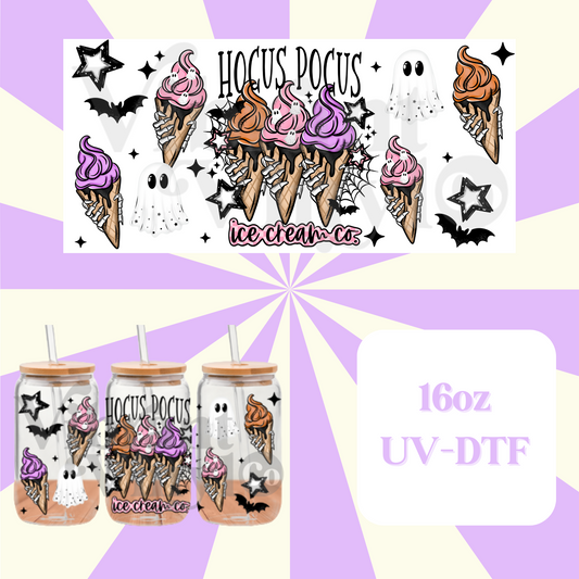 Hocus Pocus Ice cream 16oz UV DTF Wrap