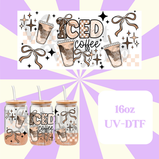 Iced Coffee 16oz UV DTF Wrap