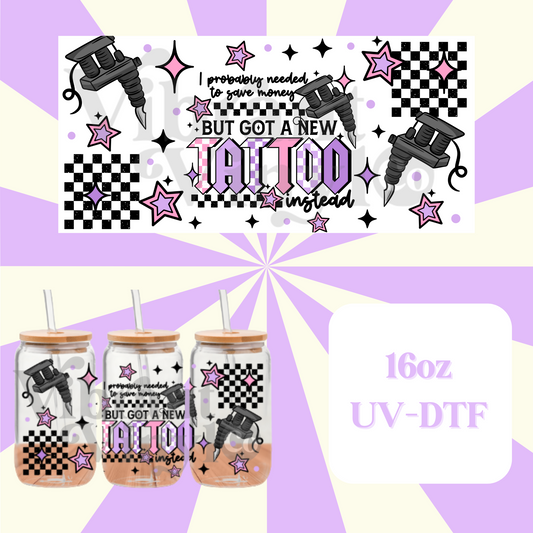 New Tattoo 16oz UV DTF Wrap