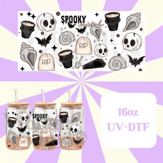 Spooky Beach 16oz UV DTF Wrap